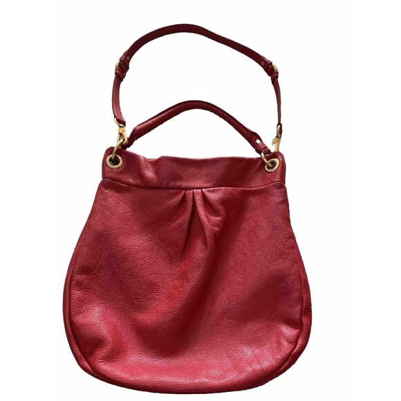 Marc by Marc Jacobs Classic Q Hillier Leather Hobo Bag Wild Raspberry Red - Picture 2 of 9